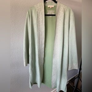 Anthropologie Solitaire Women’s Mint Green Faux Suede Kimono Coat - SIZE L